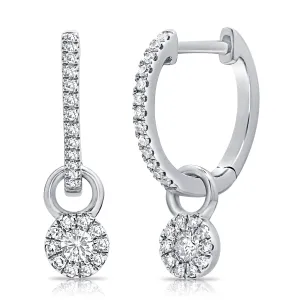 14k Gold & Diamond Dangle Huggies - 0.25ct