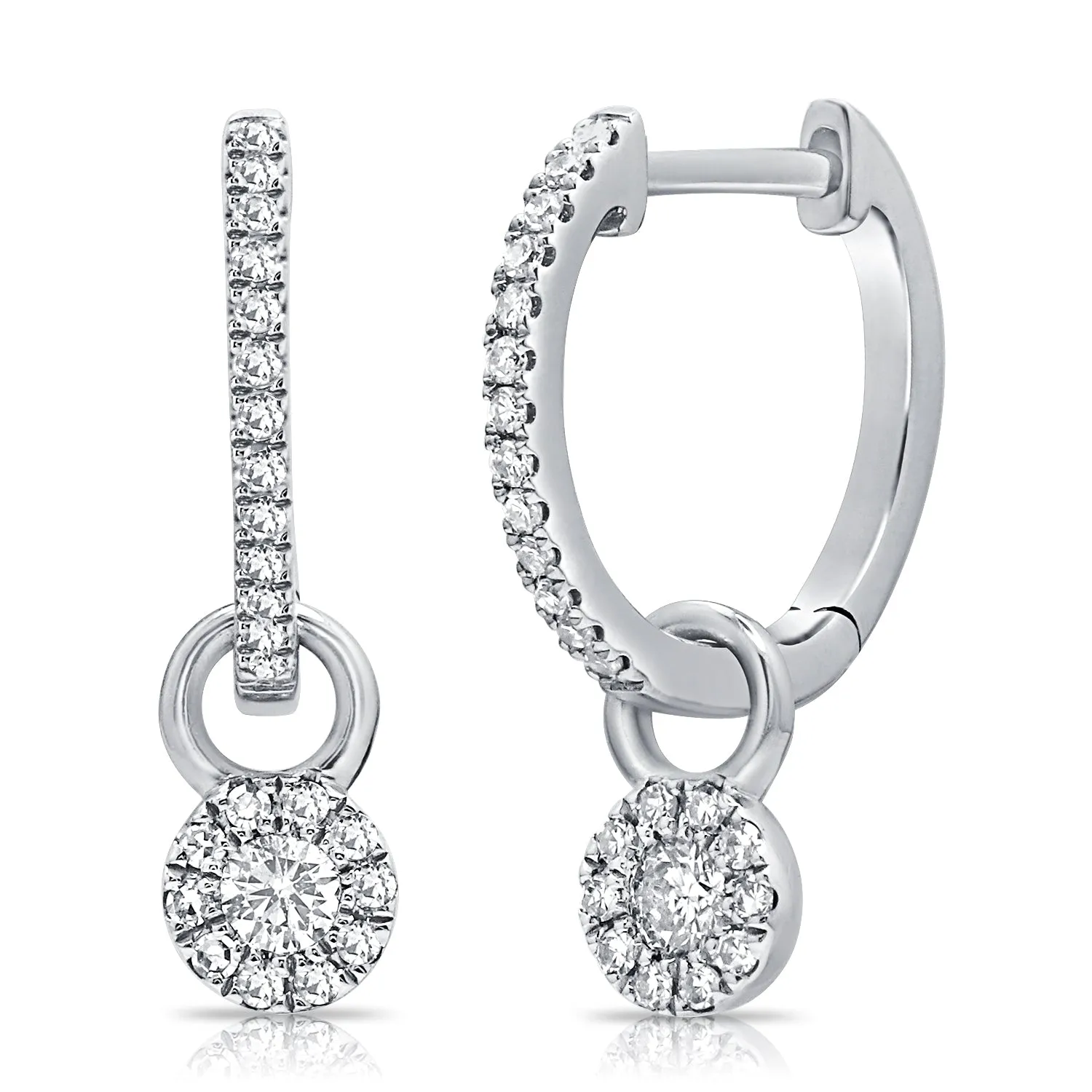 14k Gold & Diamond Dangle Huggies - 0.25ct