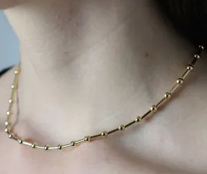 14K-gold-filled ball & bar necklace - 16"