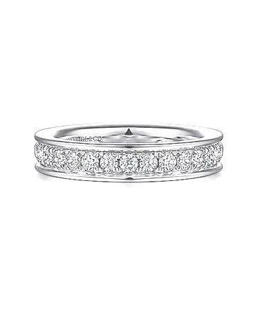 14k White Gold 0.56 Ct Diamond Wedding Band