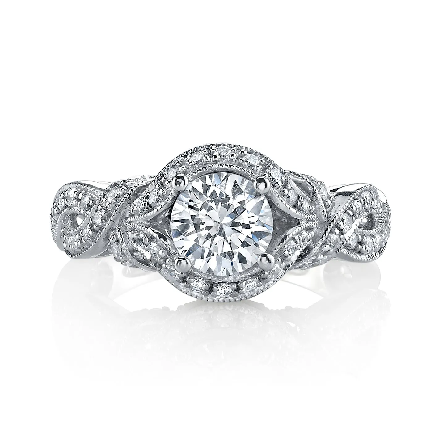 18K White Gold Halo Diamond Engagement Ring