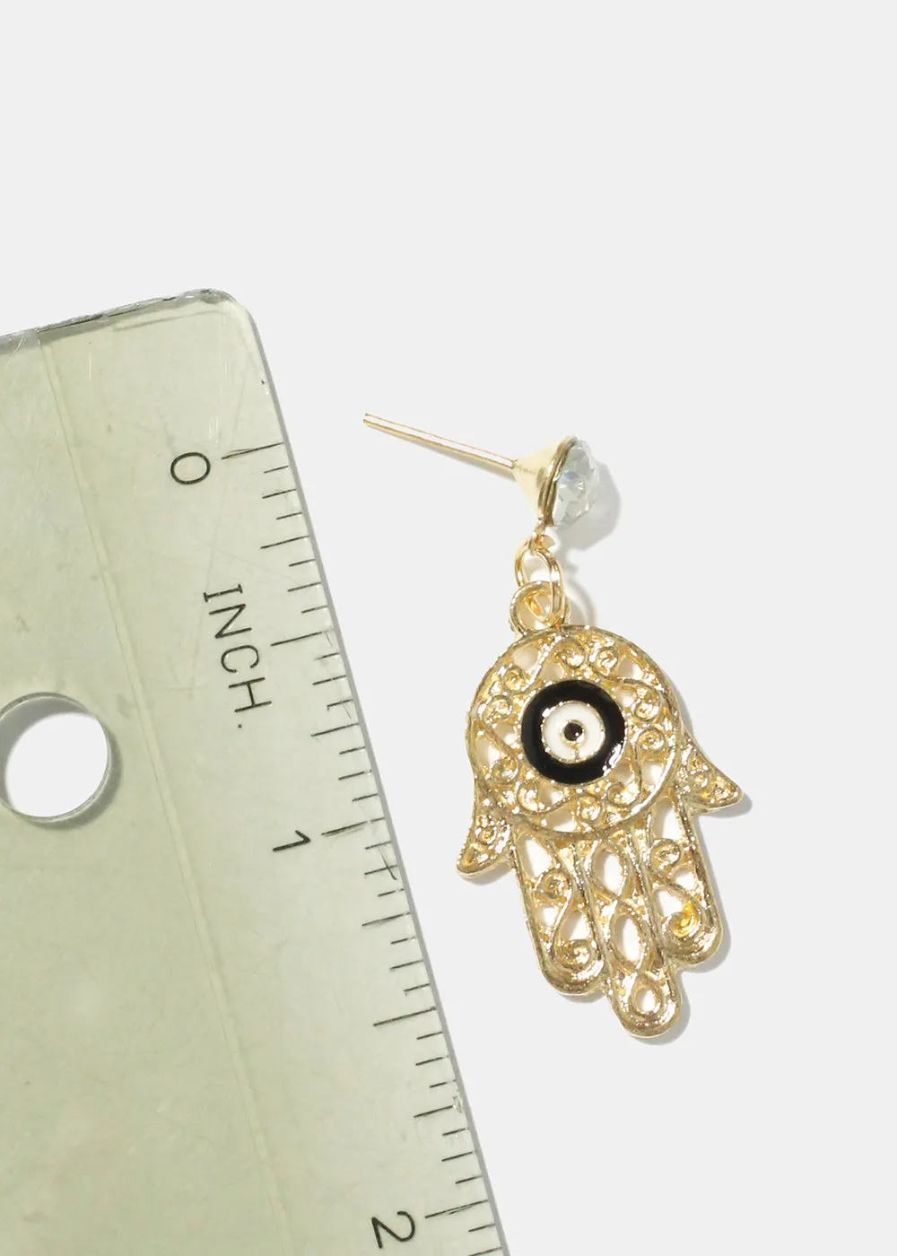 2 Pair Dangle Hamsa Hand Earrings