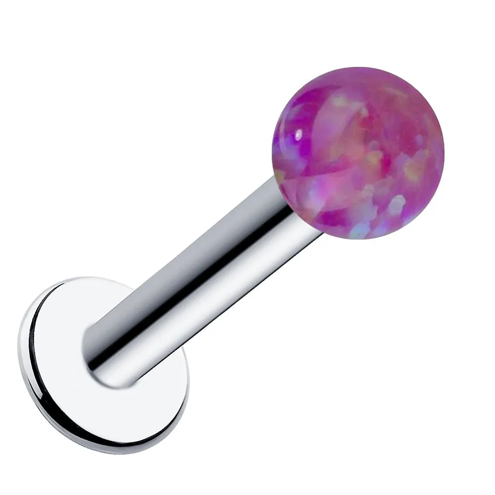 4mm Purple Opal 14k Gold Flat Back Labret