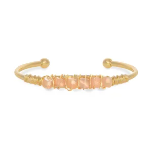 5 for 60% Off - Peach Moonstone Cuff: The Allie