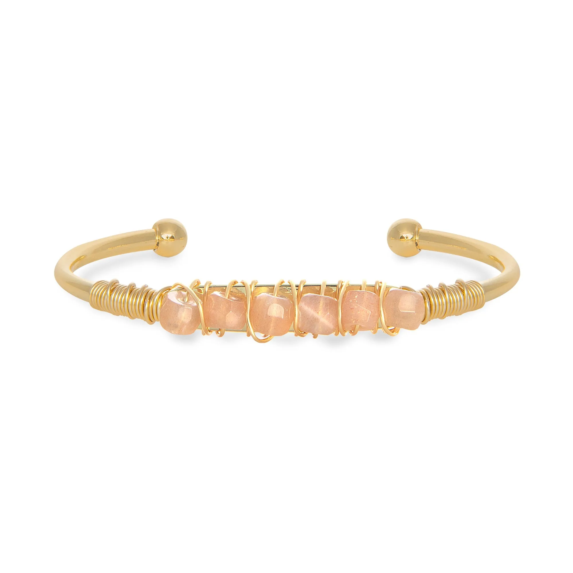 5 for 60% Off - Peach Moonstone Cuff: The Allie