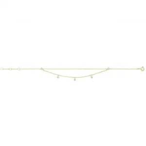 9ct Yellow Gold Double Chain Bracelet with Zirconia Stones