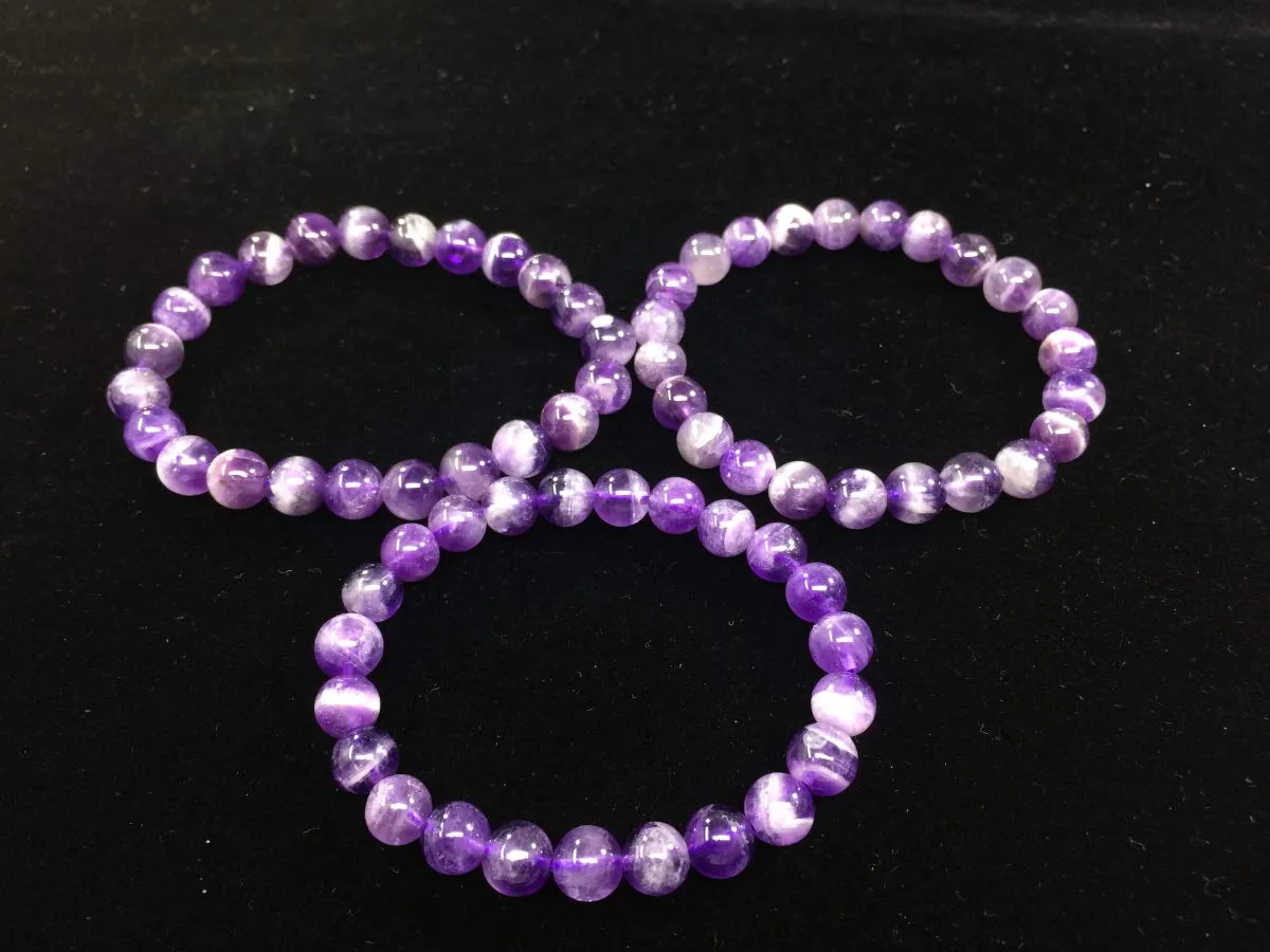 Adabele Natural Gemstone Bracelet 7" 7.5" 8 inch Stretchy Chakra Gems Stones 8mm (0.31") Beads Healing Crystal Quartz Jewelry Women Men Girls Gifts 7.0 Inches amethyst