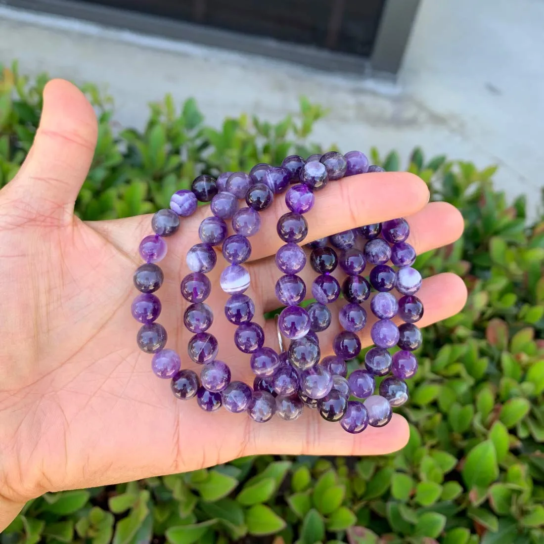 Adabele Natural Gemstone Bracelet 7" 7.5" 8 inch Stretchy Chakra Gems Stones 8mm (0.31") Beads Healing Crystal Quartz Jewelry Women Men Girls Gifts 7.0 Inches amethyst