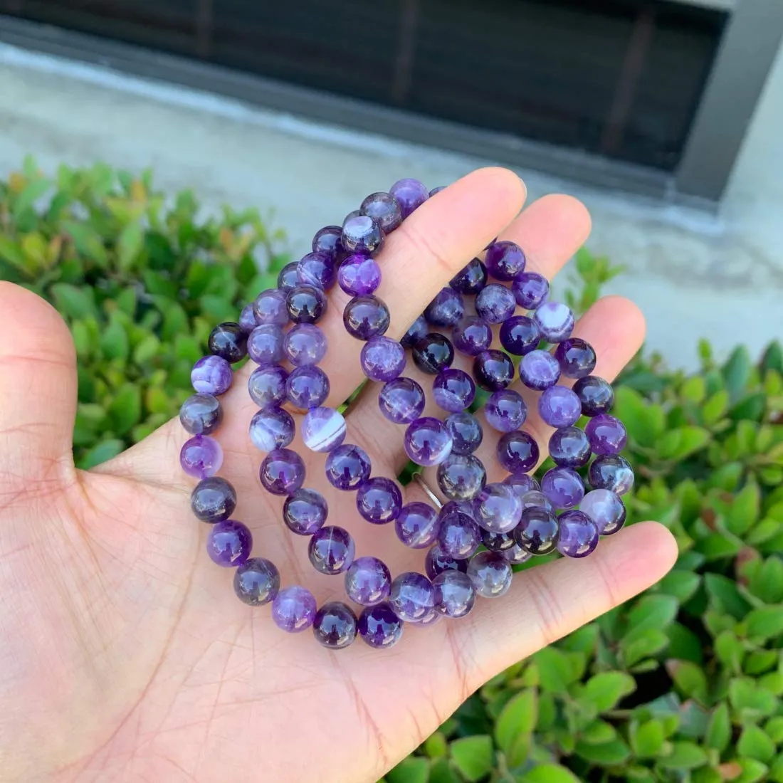 Adabele Natural Gemstone Bracelet 7" 7.5" 8 inch Stretchy Chakra Gems Stones 8mm (0.31") Beads Healing Crystal Quartz Jewelry Women Men Girls Gifts 7.0 Inches amethyst