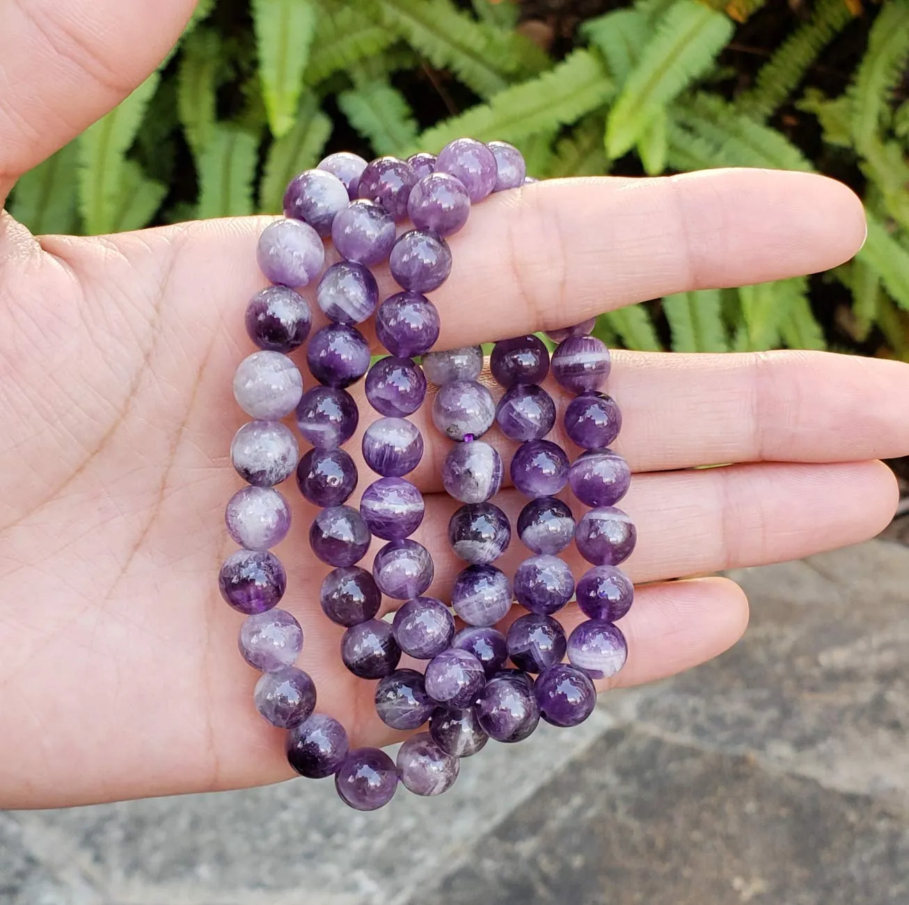 Adabele Natural Gemstone Bracelet 7" 7.5" 8 inch Stretchy Chakra Gems Stones 8mm (0.31") Beads Healing Crystal Quartz Jewelry Women Men Girls Gifts 7.0 Inches amethyst