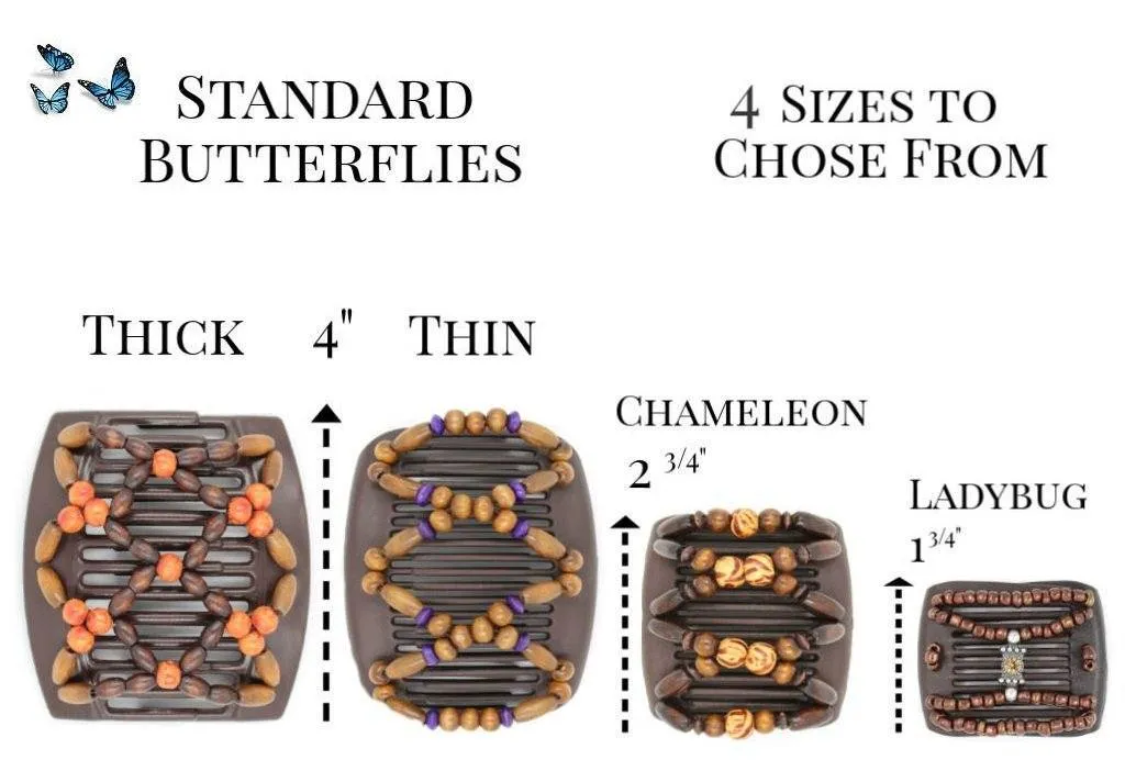 African Butterfly Hair Comb - Dalena Turquoise 08