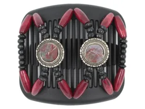 African Butterfly Hair Comb - Gemstone Black 63