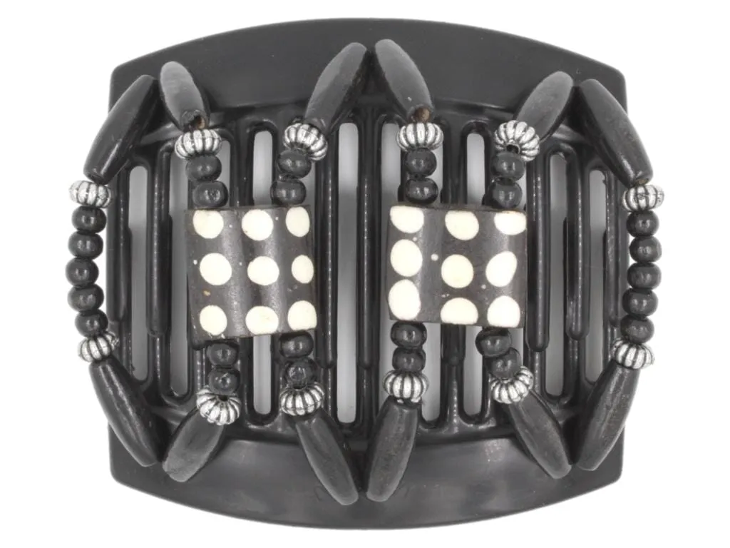 African Butterfly Thick Hair Comb - Stones & Bones Black 104