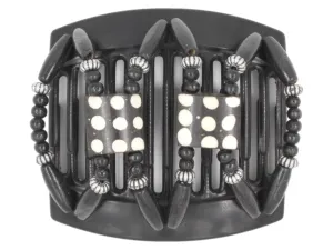 African Butterfly Thick Hair Comb - Stones & Bones Black 104