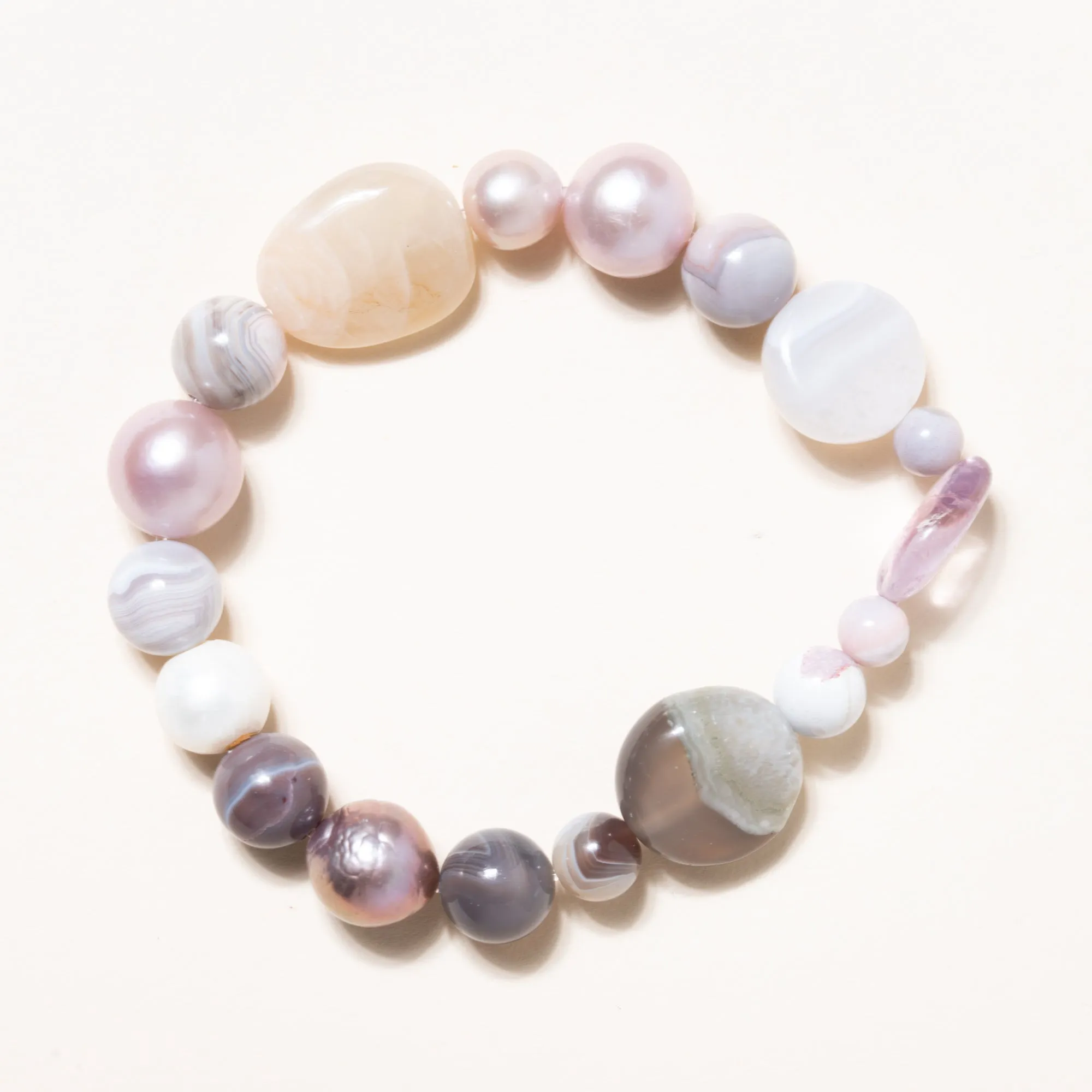 Agate and Moonstone Bracelet