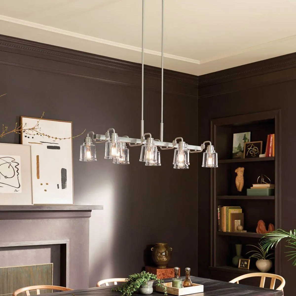 Aivian 42 in. 8 Lights Chandelier Nickel finish