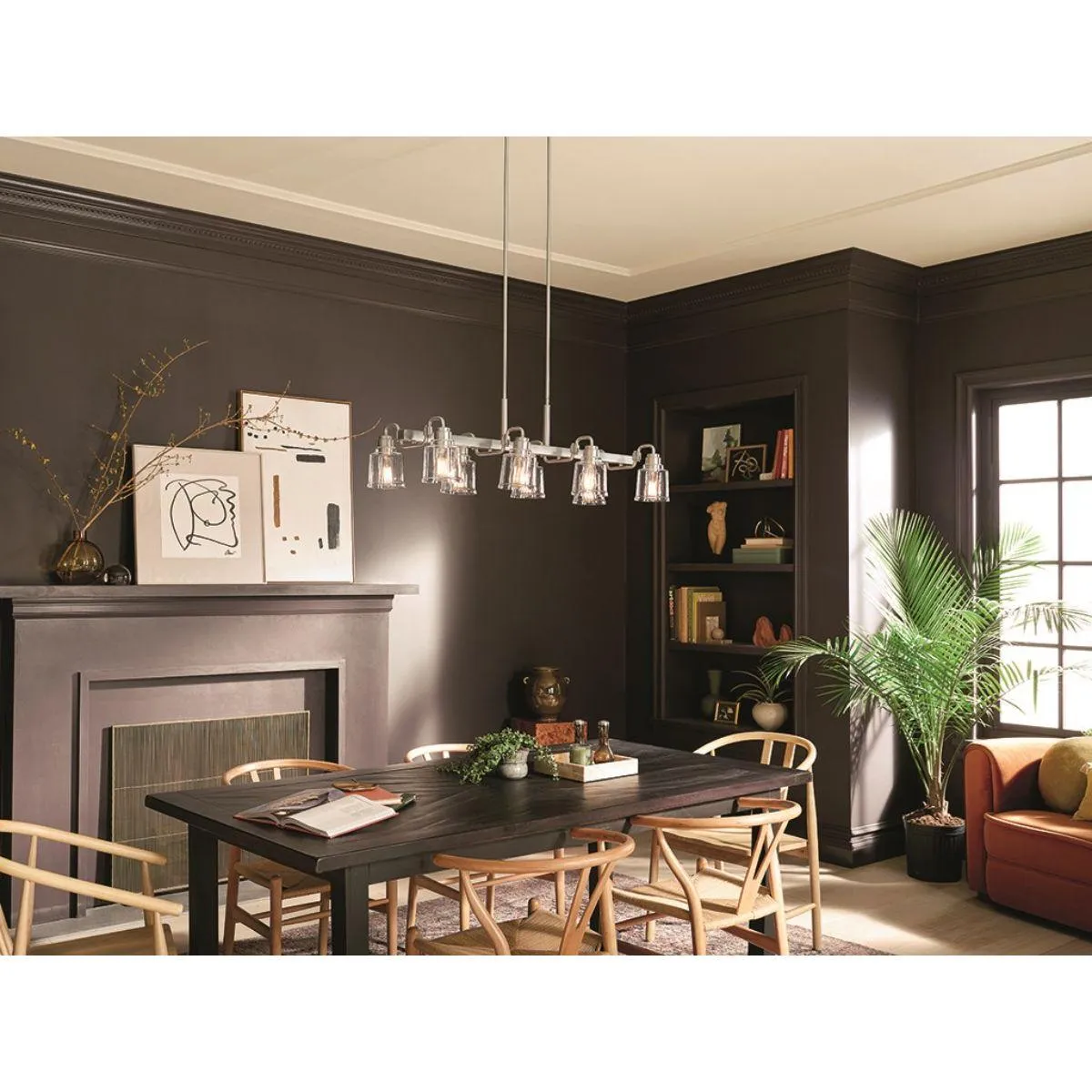 Aivian 42 in. 8 Lights Chandelier Nickel finish