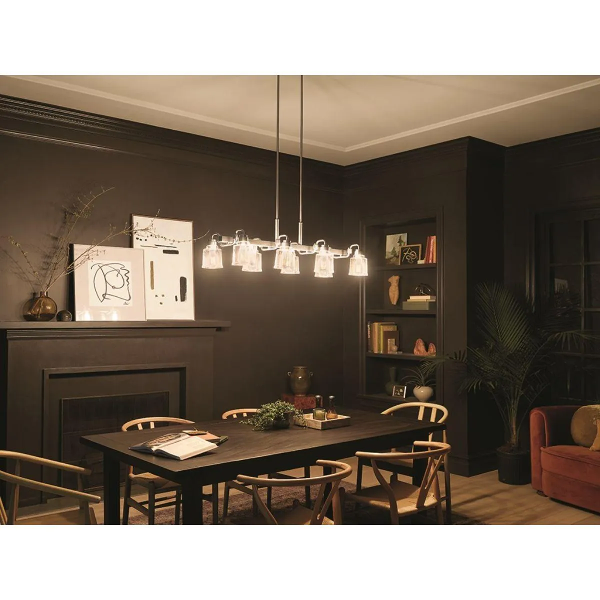 Aivian 42 in. 8 Lights Chandelier Nickel finish
