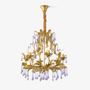 Amethyst Drops Glass Chandelier