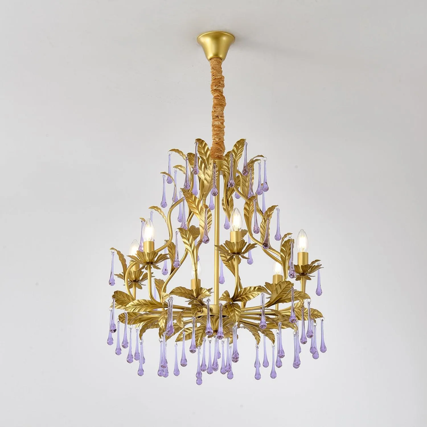Amethyst Drops Glass Chandelier