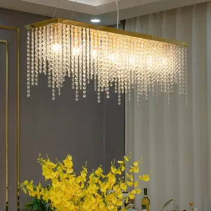 ANKUR RECTANGULAR MANOOI STYLE CLEAR CRYSTAL CHANDELIER CUSTOMIZED