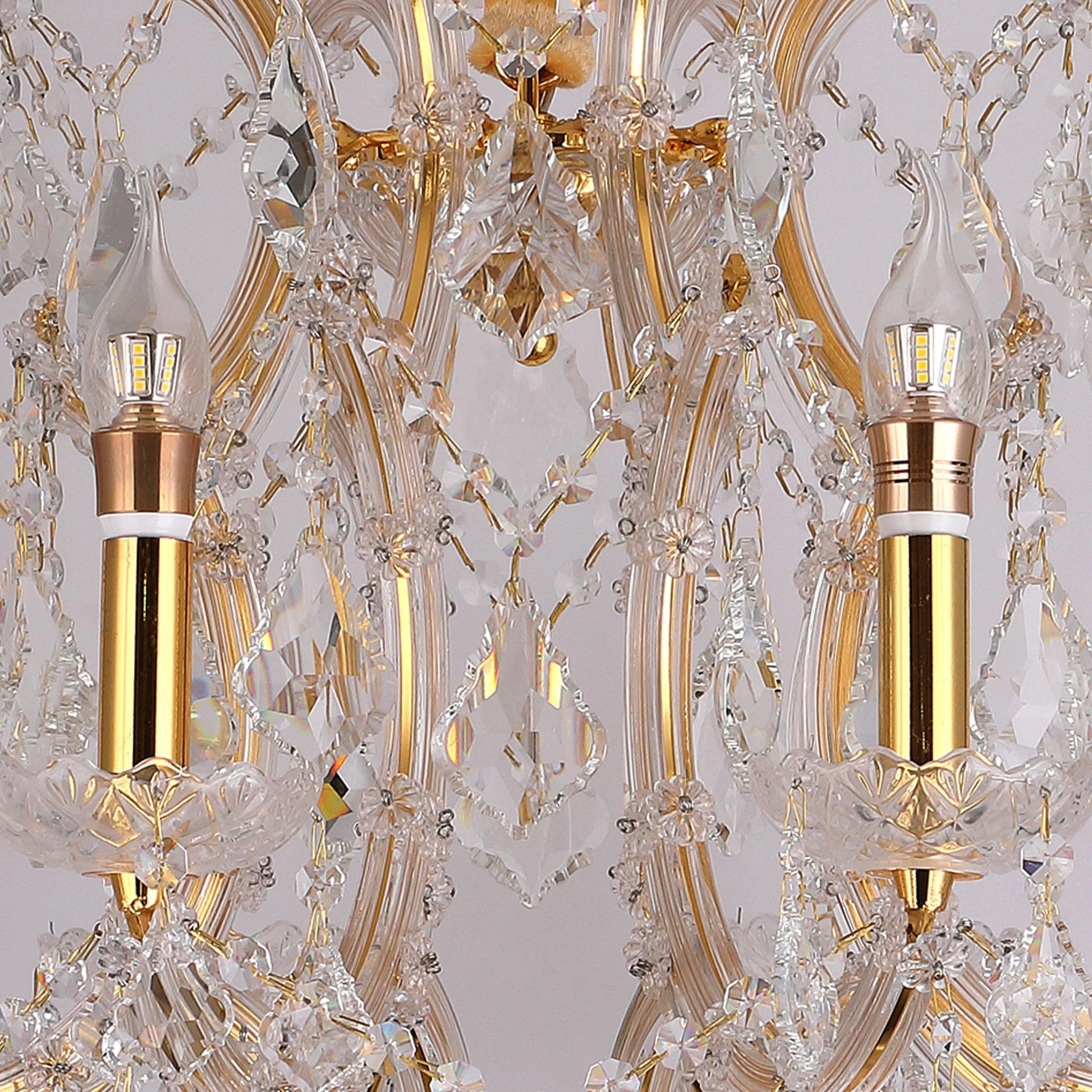 ANKUR VEGAS 8 LIGHT GOLDEN ARMS WITH CRYSTAL CHANDELIER