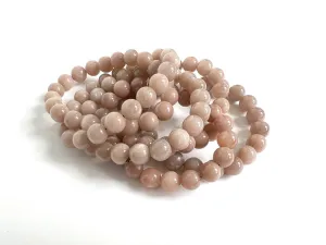 ANN LIGHTFOOT - PINK MOONSTONE ELASTIC CUFF BRACELET