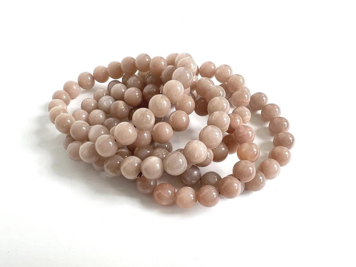 ANN LIGHTFOOT - PINK MOONSTONE ELASTIC CUFF BRACELET