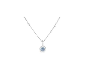 April Birthstone Necklace - Silver