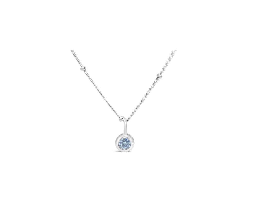 April Birthstone Necklace - Silver