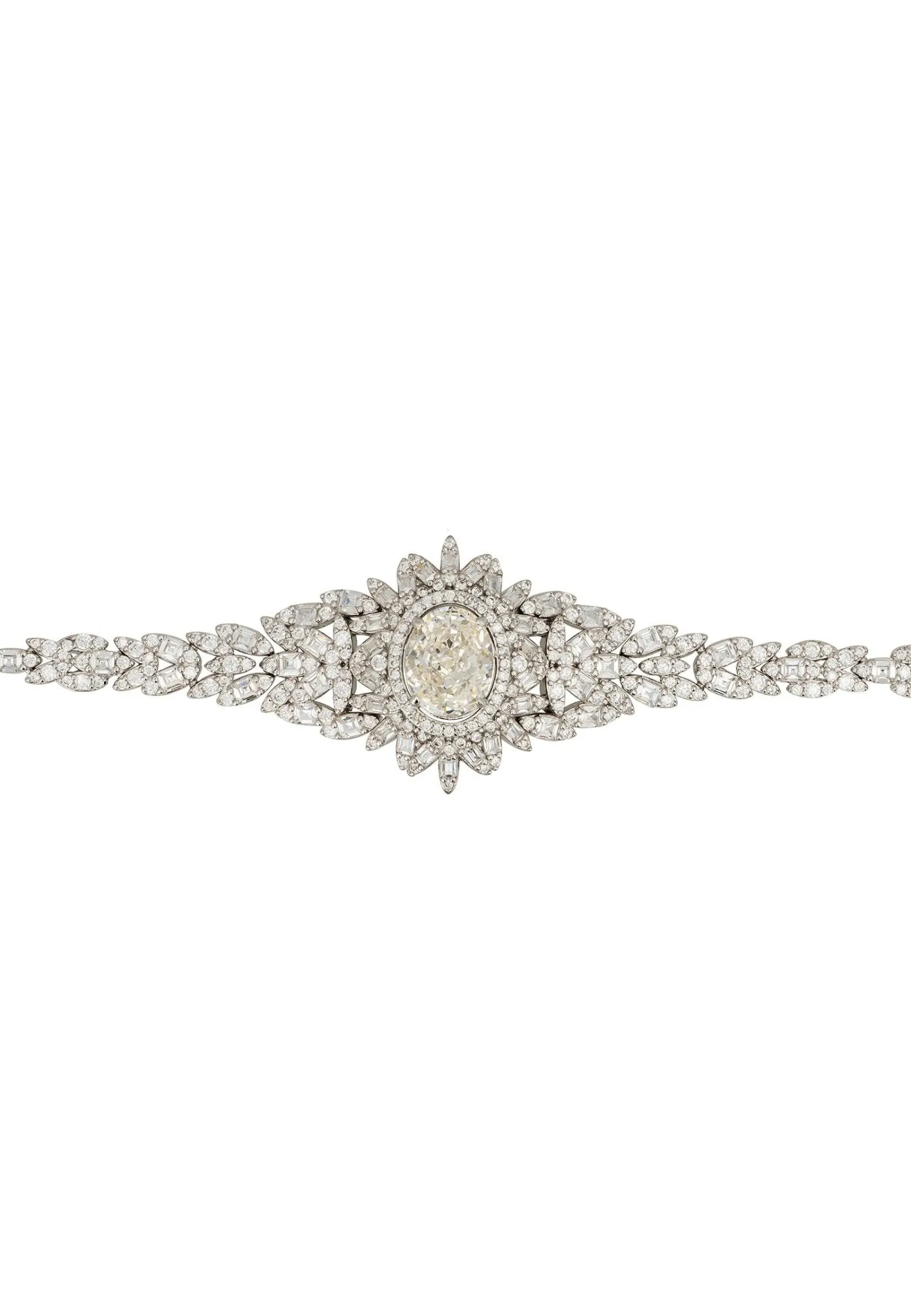 Arabesque Splendor Bracelet Moissanite Silver