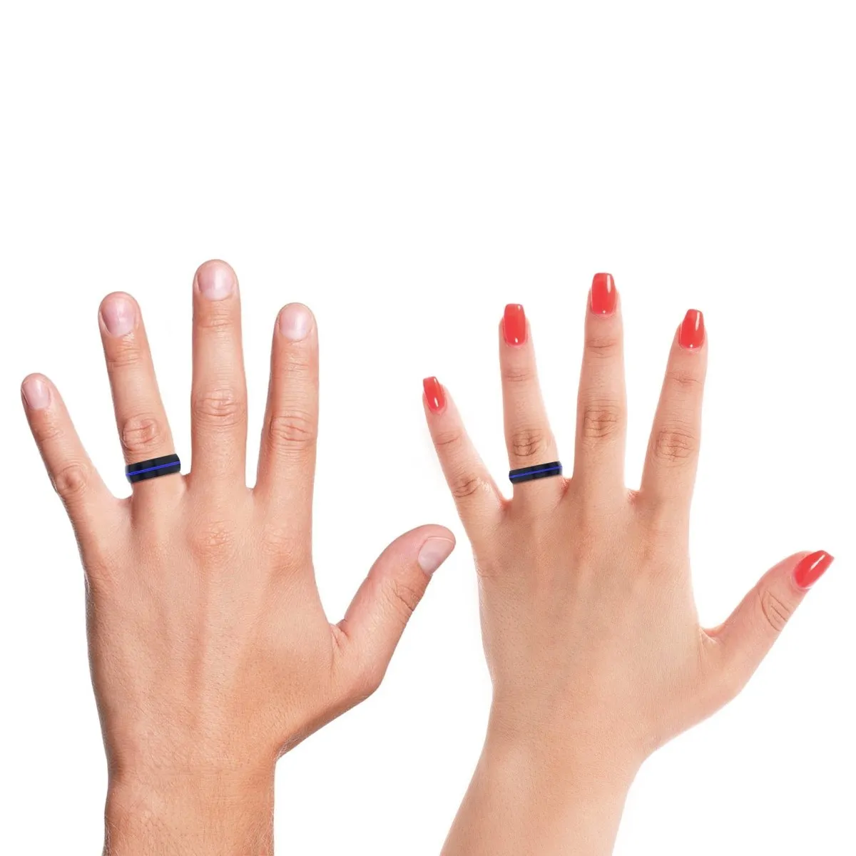ARMINIO | Green Ring, Black Tungsten Ring, Blue Groove, Domed
