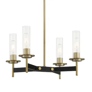 Baldwin Park 18 In. 4 Lights Chandelier Black & brass Finish