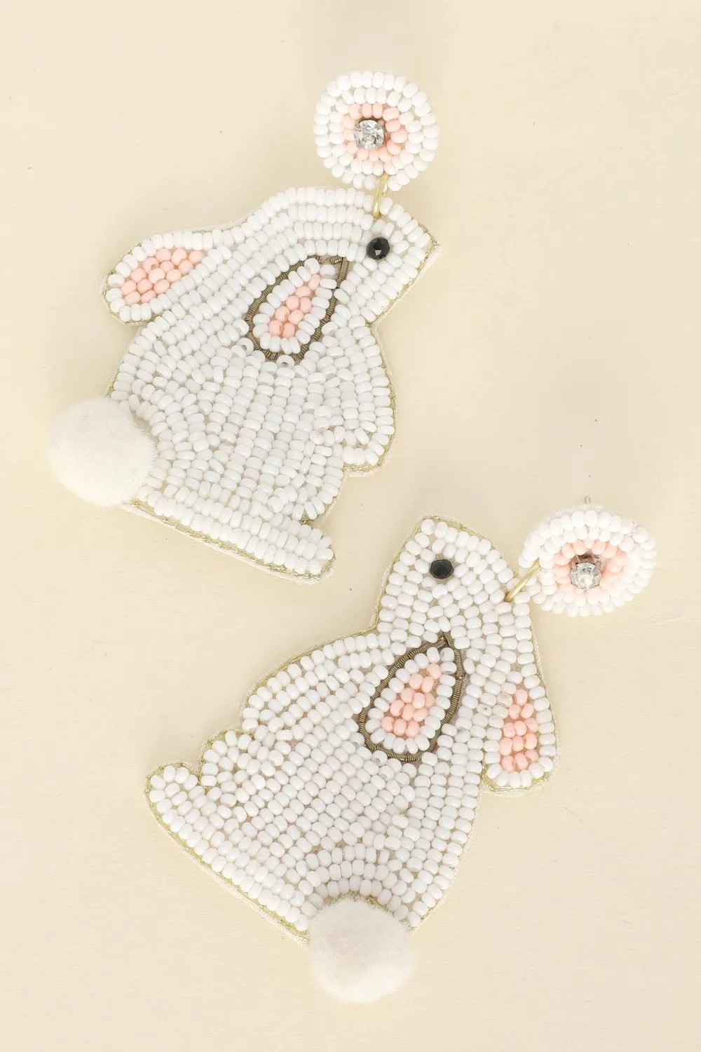 Beaded Sitting Bunny Earrings