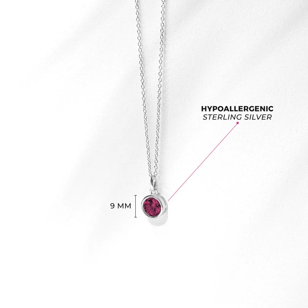 Birthstone Cubic Zirconia Pendant 9mm Kids / Children's / Girls Pendant/Necklace - Sterling Silver