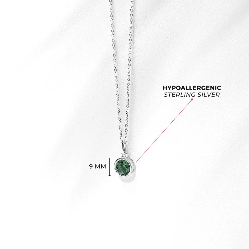Birthstone Cubic Zirconia Pendant 9mm Kids / Children's / Girls Pendant/Necklace - Sterling Silver