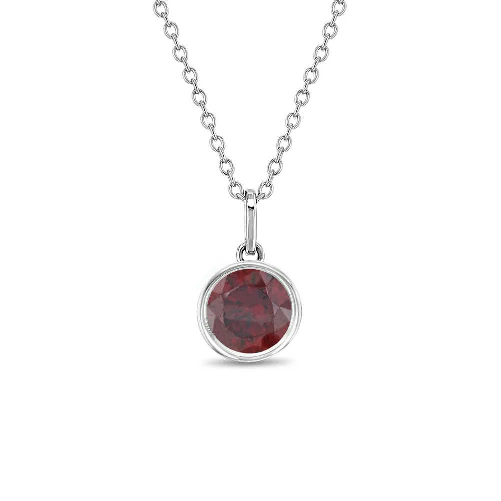 Birthstone Cubic Zirconia Pendant 9mm Kids / Children's / Girls Pendant/Necklace - Sterling Silver