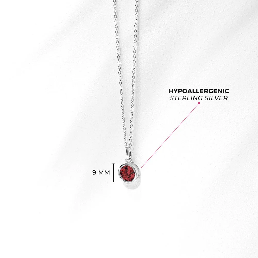 Birthstone Cubic Zirconia Pendant 9mm Kids / Children's / Girls Pendant/Necklace - Sterling Silver
