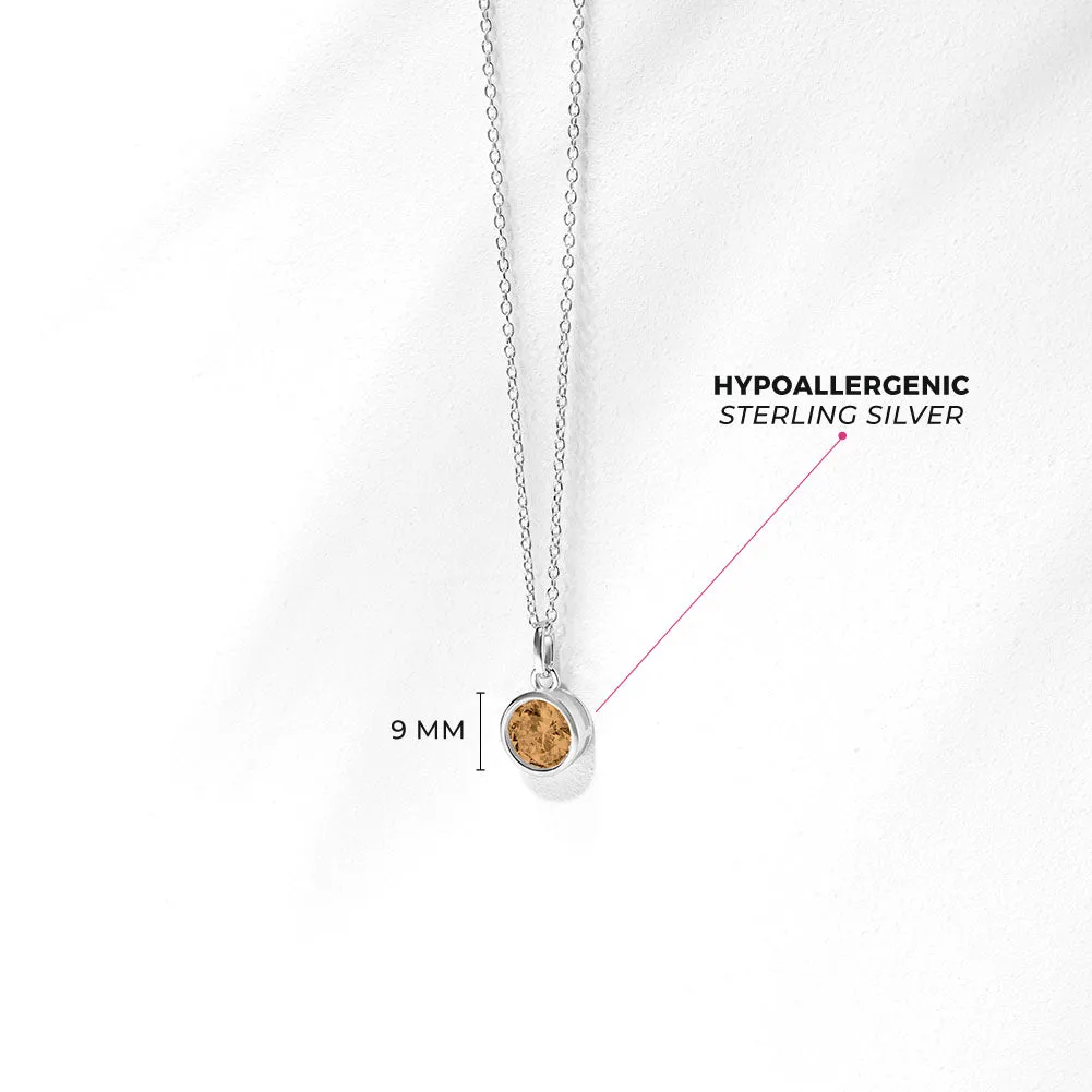 Birthstone Cubic Zirconia Pendant 9mm Kids / Children's / Girls Pendant/Necklace - Sterling Silver
