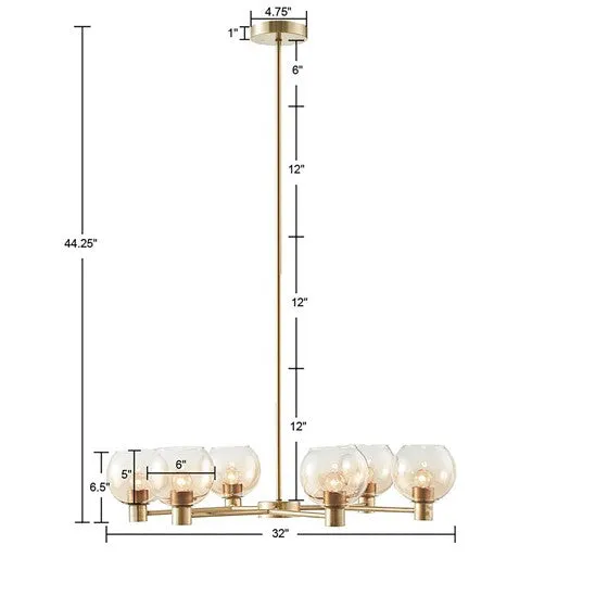 Blaire Ombre Glass Globe Chandelier