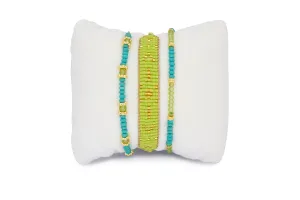 Boracay Peridot and Turquoise Gold Stacking Bracelet