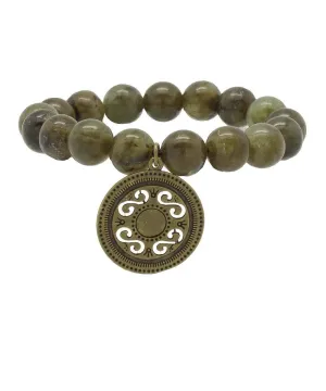 Bracelet Lhassa en jade et charm - Editions LESSisRARE Bijoux