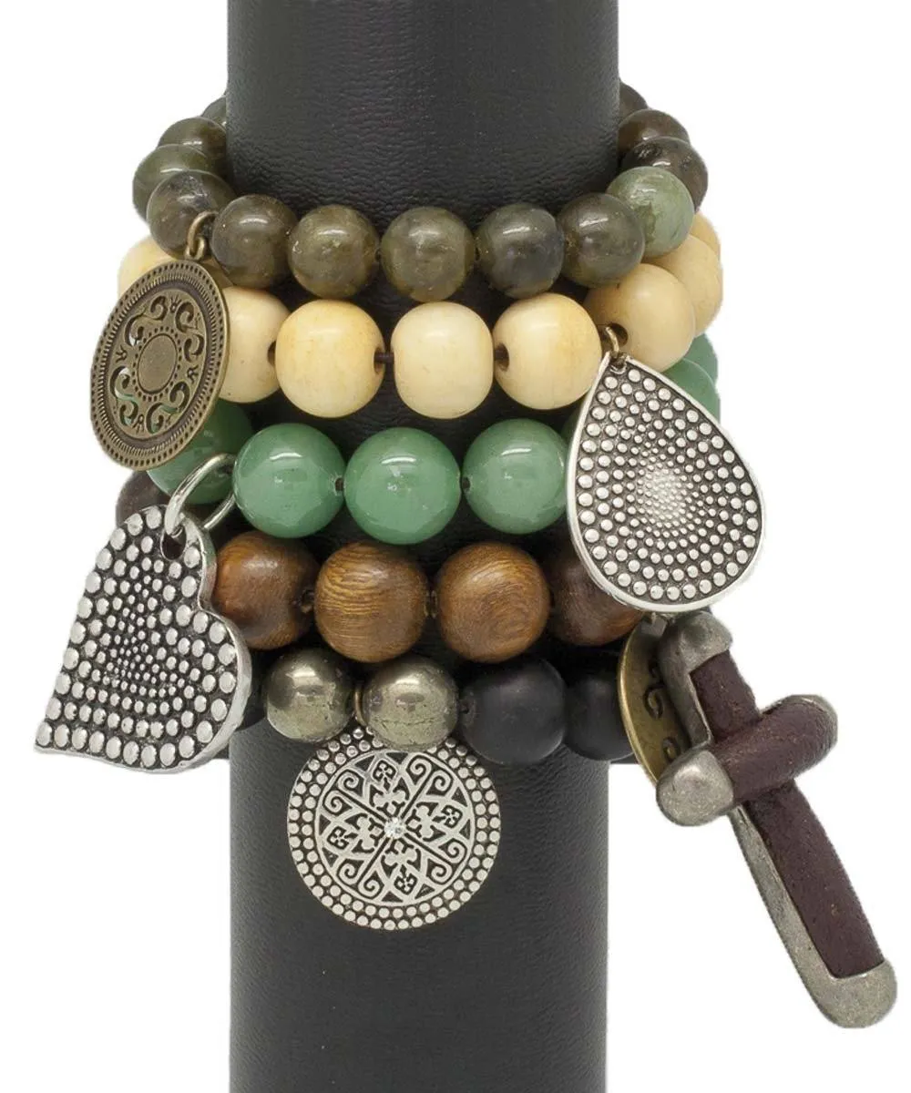 Bracelet Lhassa en jade et charm - Editions LESSisRARE Bijoux