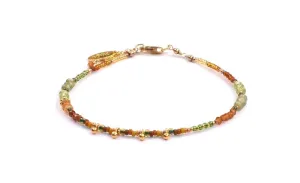 Bracelet with 18k Gold Vermeil, Peridot, Green Apatite, and Citrine