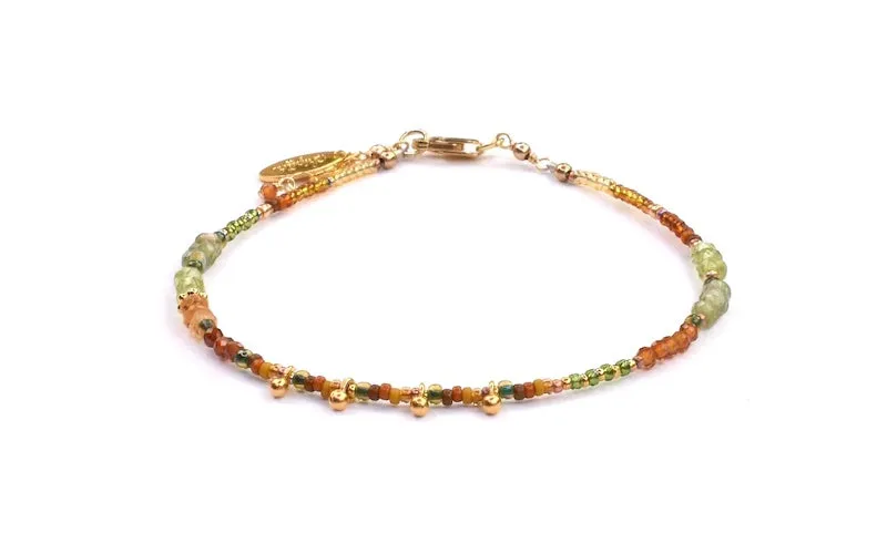 Bracelet with 18k Gold Vermeil, Peridot, Green Apatite, and Citrine