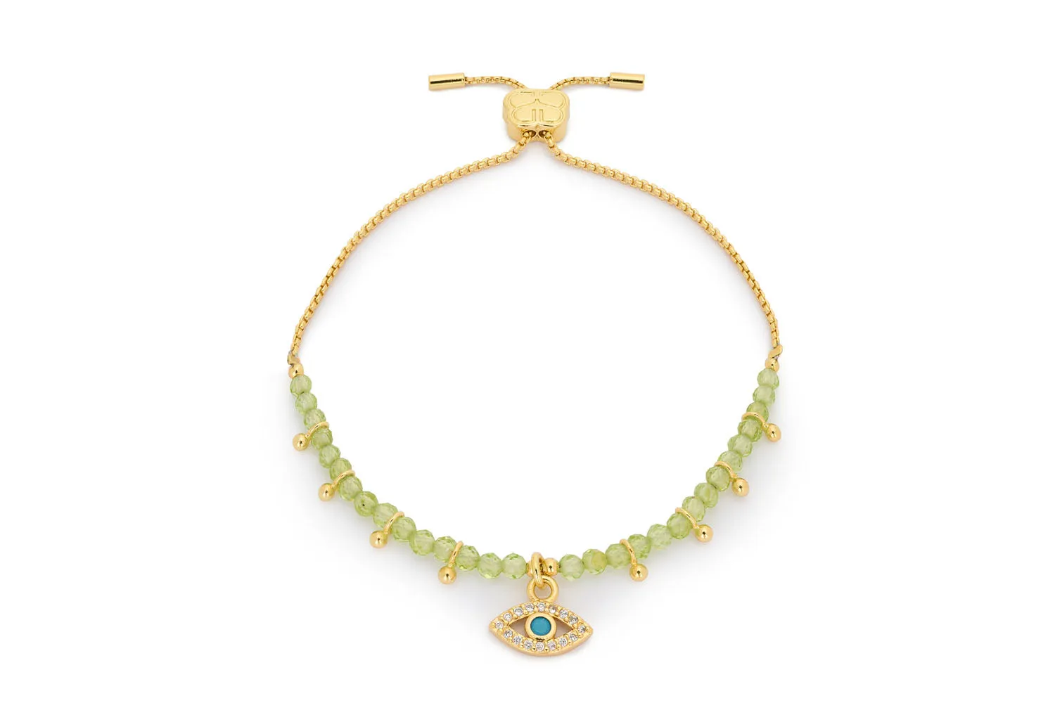 Brela Gold Peridot Bead Slider Bracelet