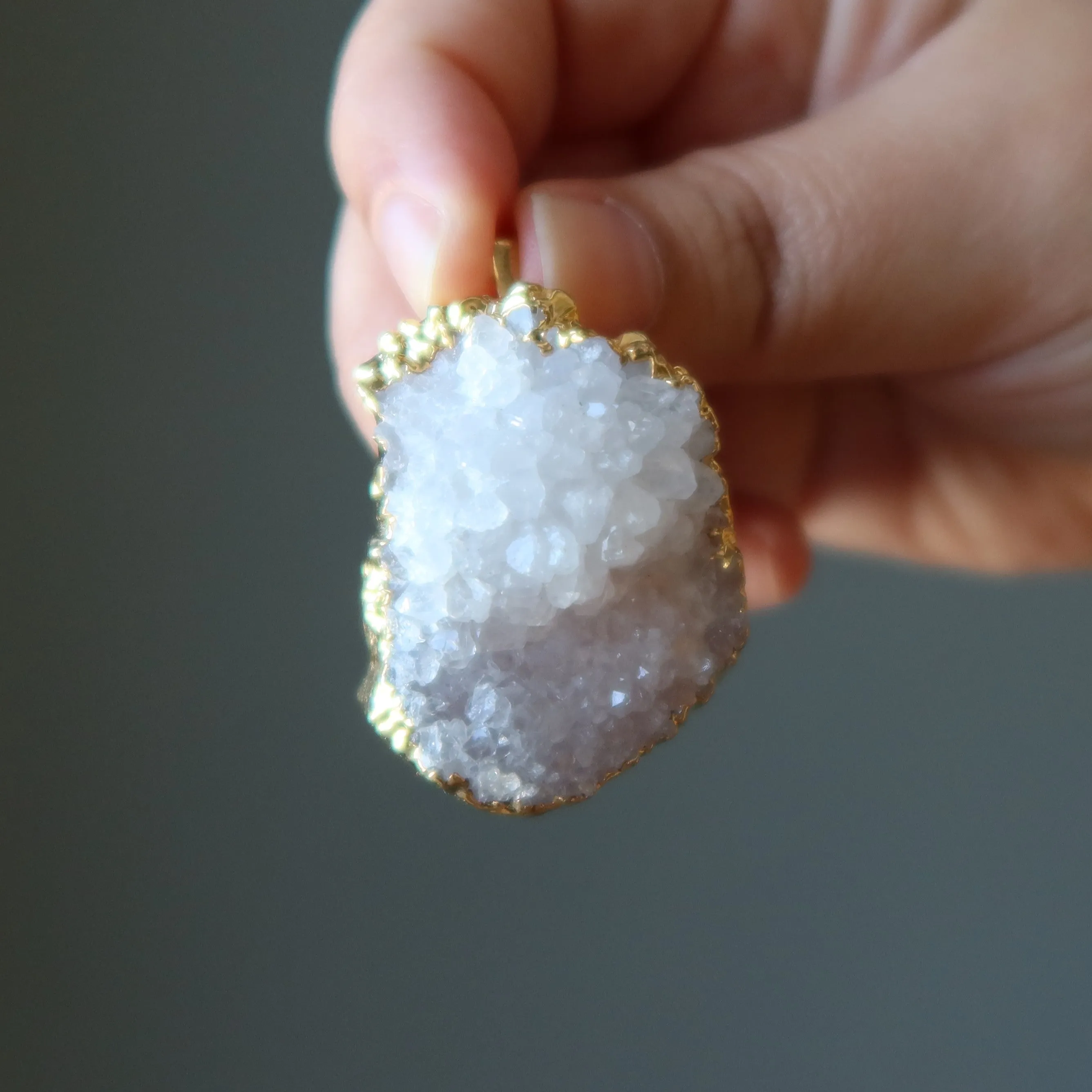 Clear Quartz Pendant Peekaboo Phantom Master Gem Cluster