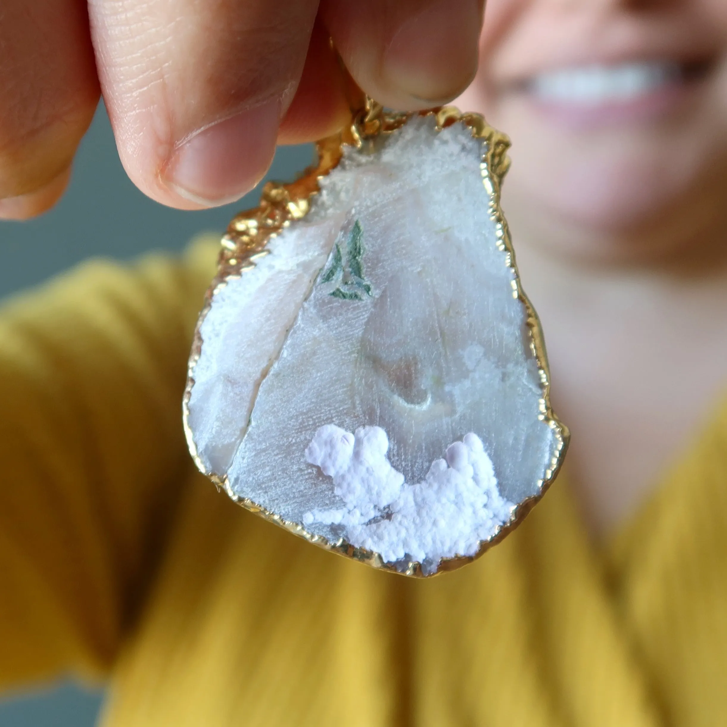 Clear Quartz Pendant Peekaboo Phantom Master Gem Cluster