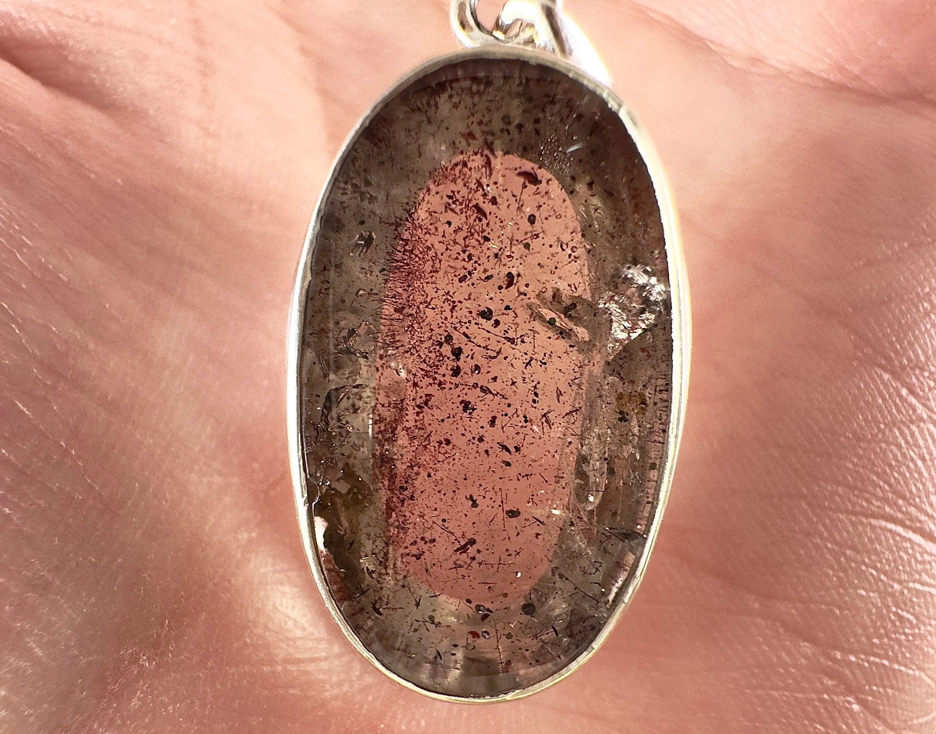 COVELLITE Pink Fire Quartz Crystal Pendant - Fine Jewelry, Healing Crystals and Stones, 54299