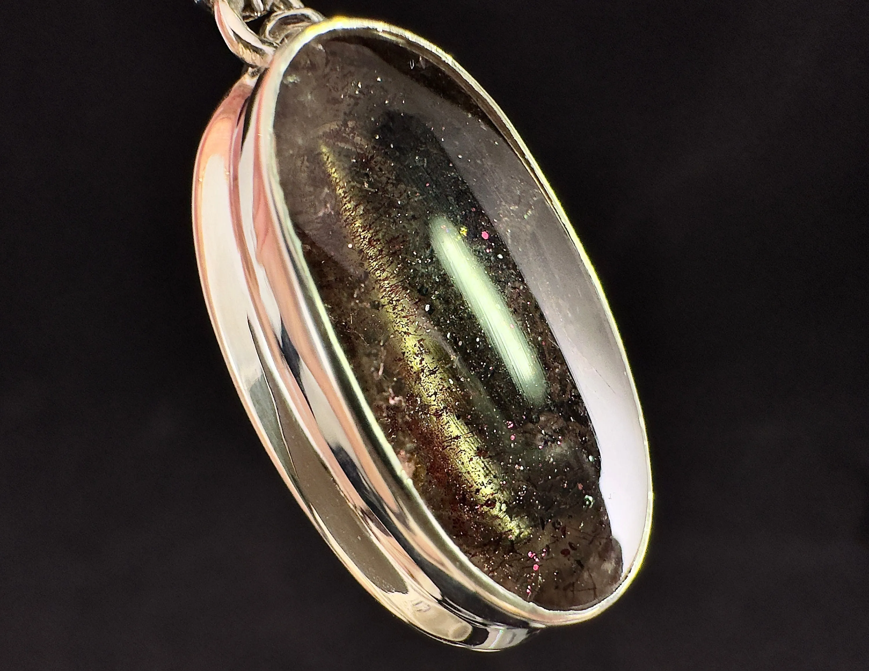 COVELLITE Pink Fire Quartz Crystal Pendant - Fine Jewelry, Healing Crystals and Stones, 54299
